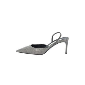 STELLA MCCARTNEY Gray Leather Python Embossed Heels Size 36 US 6